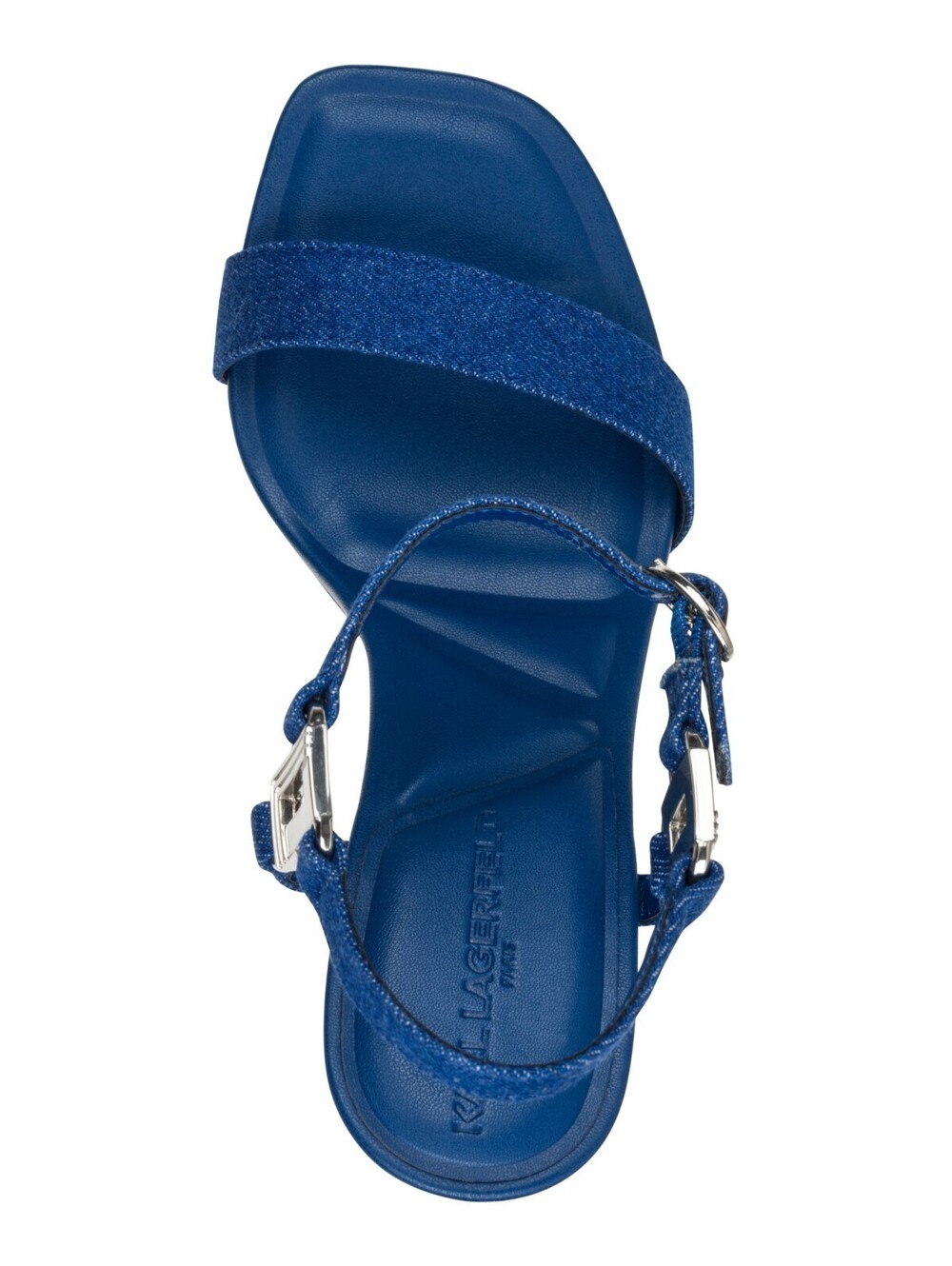 KARL LAGERFELD PARIS Womens Cybil High-Heel Sandal Blue 7.5M - Picture 4 of 5